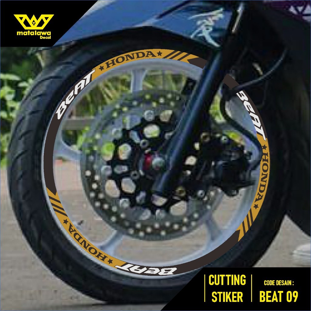 stiker velg honda beat fi Old street esp deluxe karbu sticker cutting velk motor ring 14 beat  09