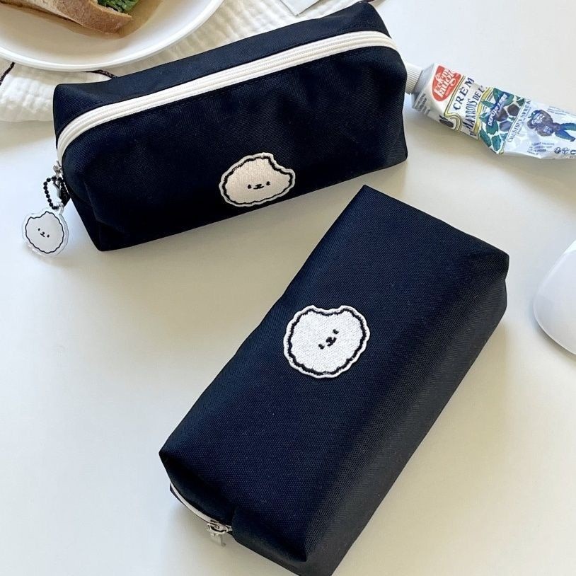 

Cute puppy canvas pencil bag, large capacity pencil bag, stationery storage bag, cute pencil case, school office supplies