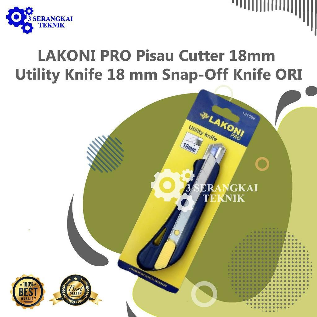 

TISERA - LAKONI PRO Pisau Cutter 18mm Utility Knife 18 mm Snap-Off Knife ORI
