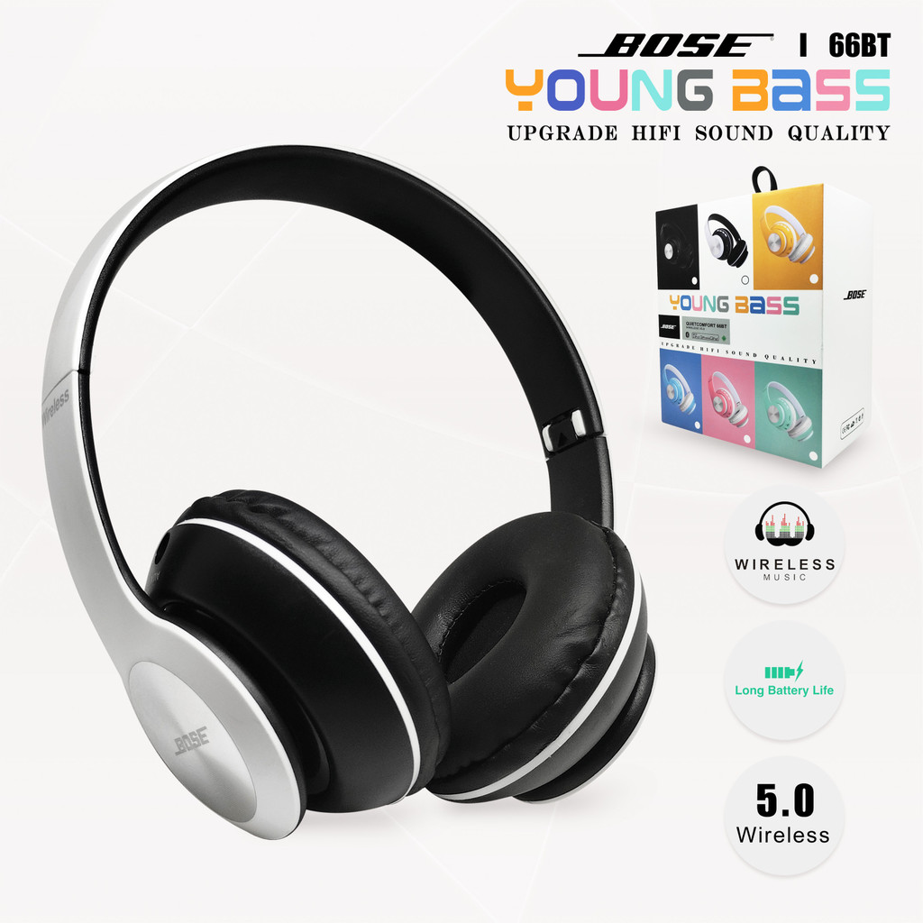 Headset Bluetooth Wireless 66BT Earphone Bluetooth macaron 66BT