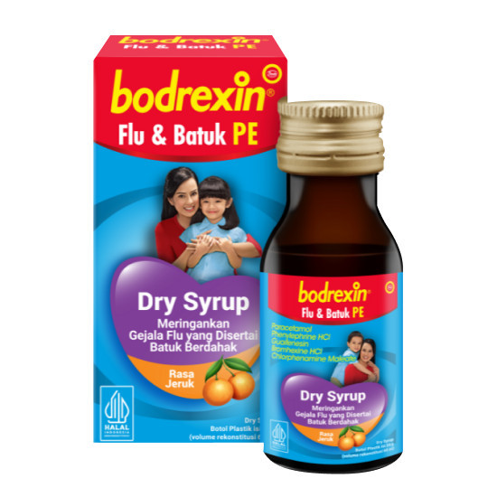 BODREXIN FLU BATUK BERDAHAK DRY SIRUP 60ML - MEREDAKAN FLU BATUK ANAK Bodrexin Flu Batuk Berdahak Dr