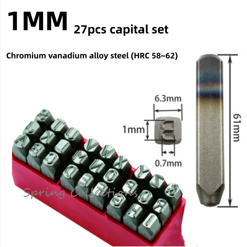 

1mm High Quality Alloy Steel Letter Set Kit Tool Punch Stamp Stamping Case Leather Craft 27pcs/lot Hand Tools Parts