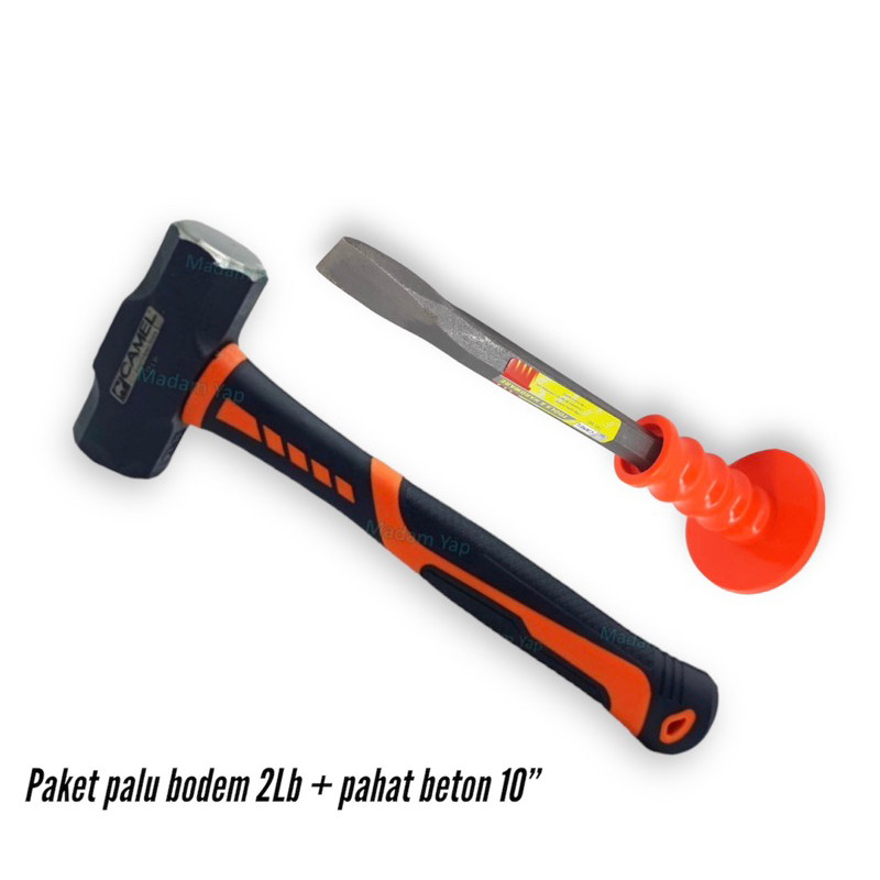 Paket palu batu 2Lb + pahat beton 10inch