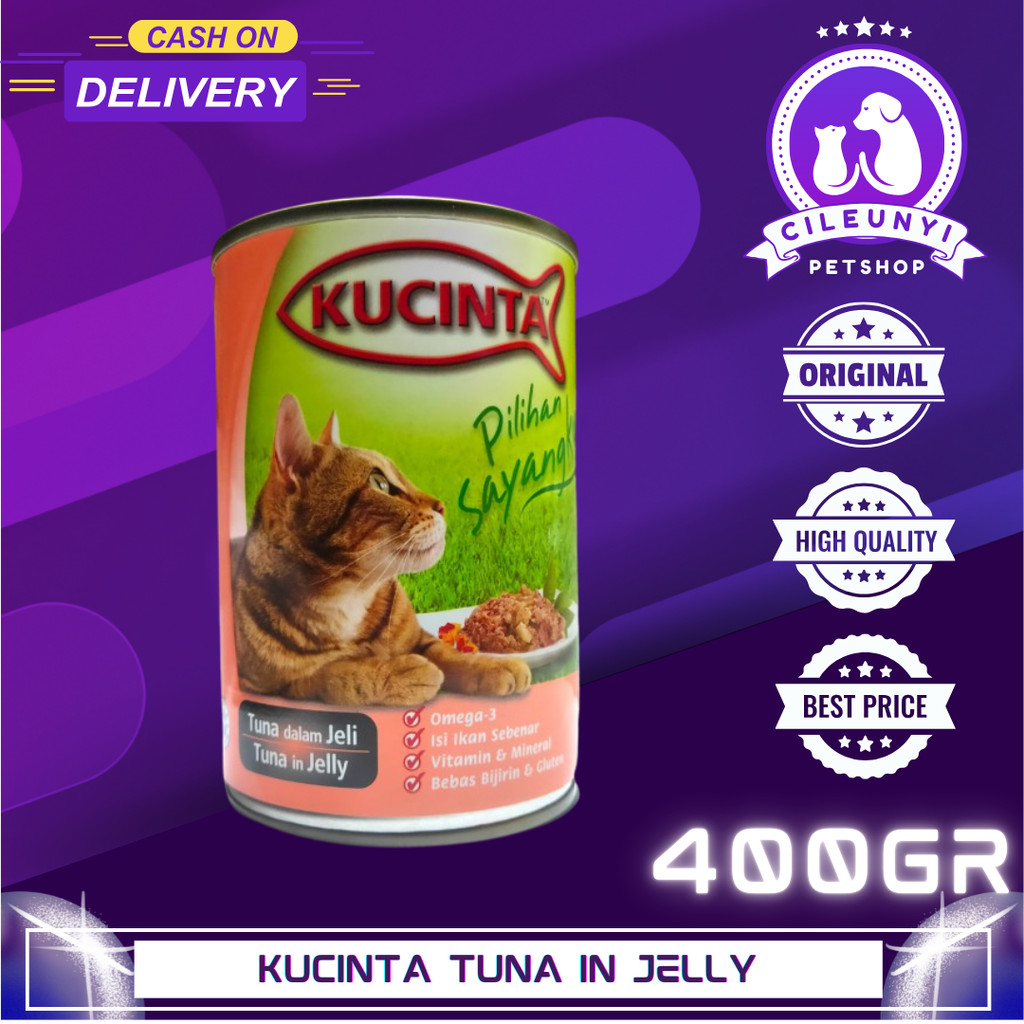 MAKANAN KUCING KALENGAN - KUCINTA TUNA IN JELLY 400GR