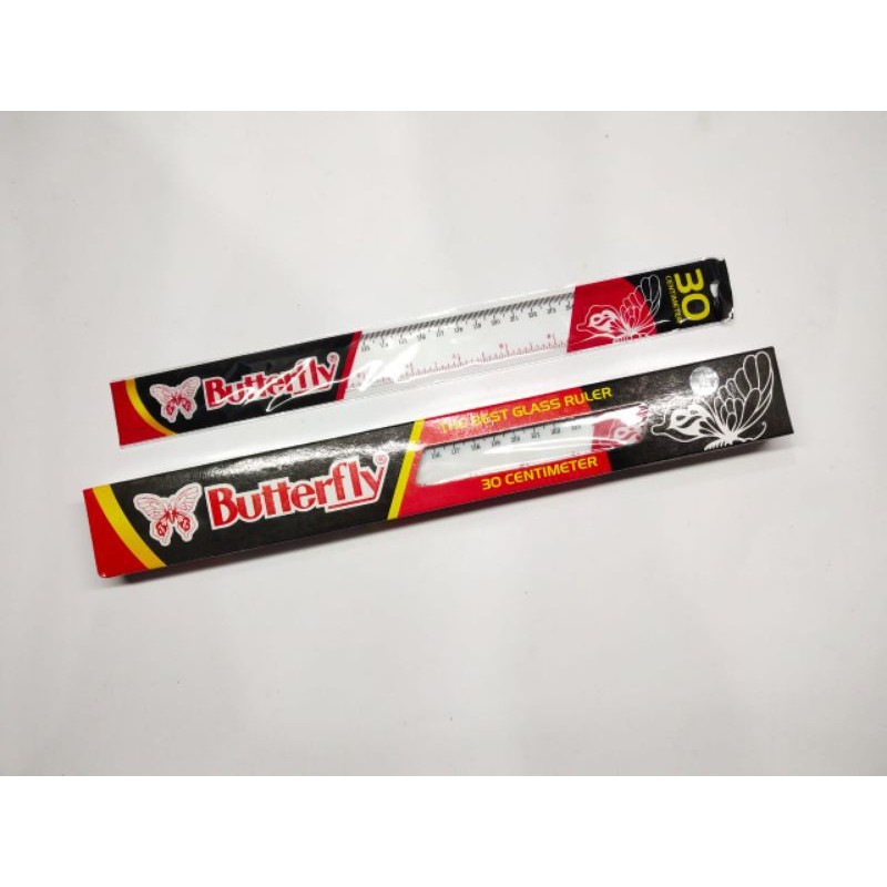 

(PRO_ATK) Penggaris Butterfly 30Cm/Penggaris Transparan 30Cm