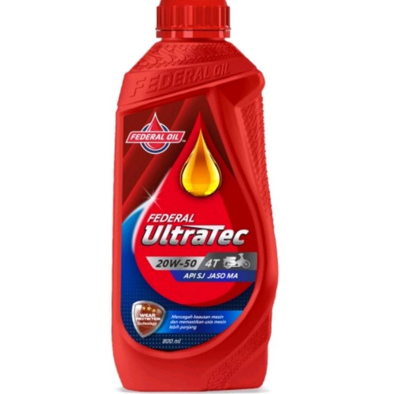 FEDERAL OIL ULTRATEC 20W-50 JASO MA OLI 1 LITER LUBRICANTS Oli Ultratec 1Lt Oli Mesin Motor Federal 