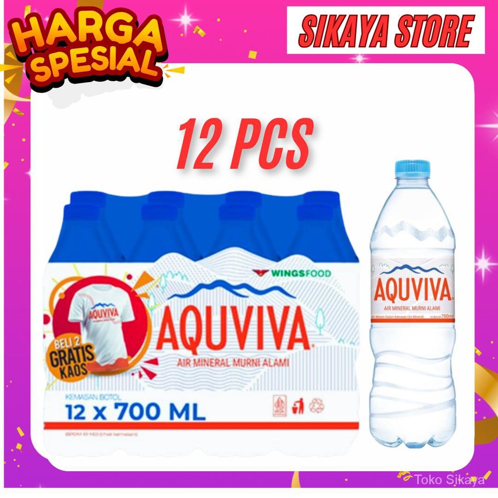 

Aquviva 700ml Isi 12 Pcs – Botol Minum BPA Free, Air mineral Praktis untuk Olahraga & Sehari-hari