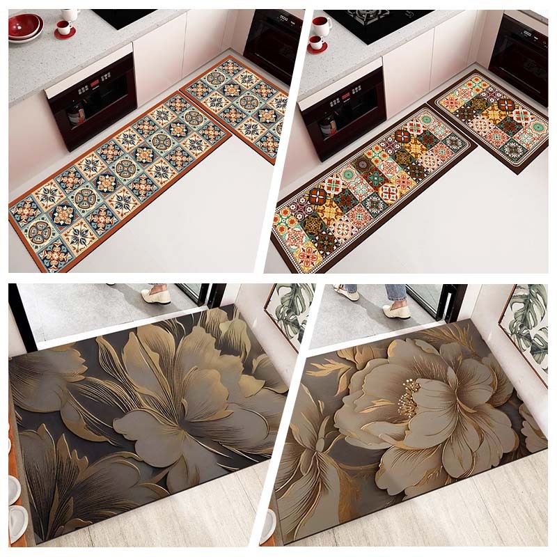 Keset Diatomite 3D /Kamar Mandi Keset Lantai Menyerap Air /3D Motif Bunga Keset/Kaki Kamar Mandi