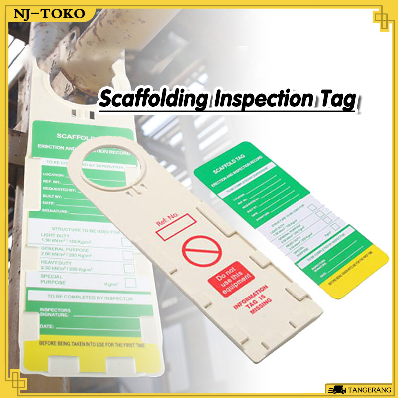 1Set Scaffolding Inspection Tag - 1 Tag 1 Holder Plastik Tagging Scaffolding Scaffolding