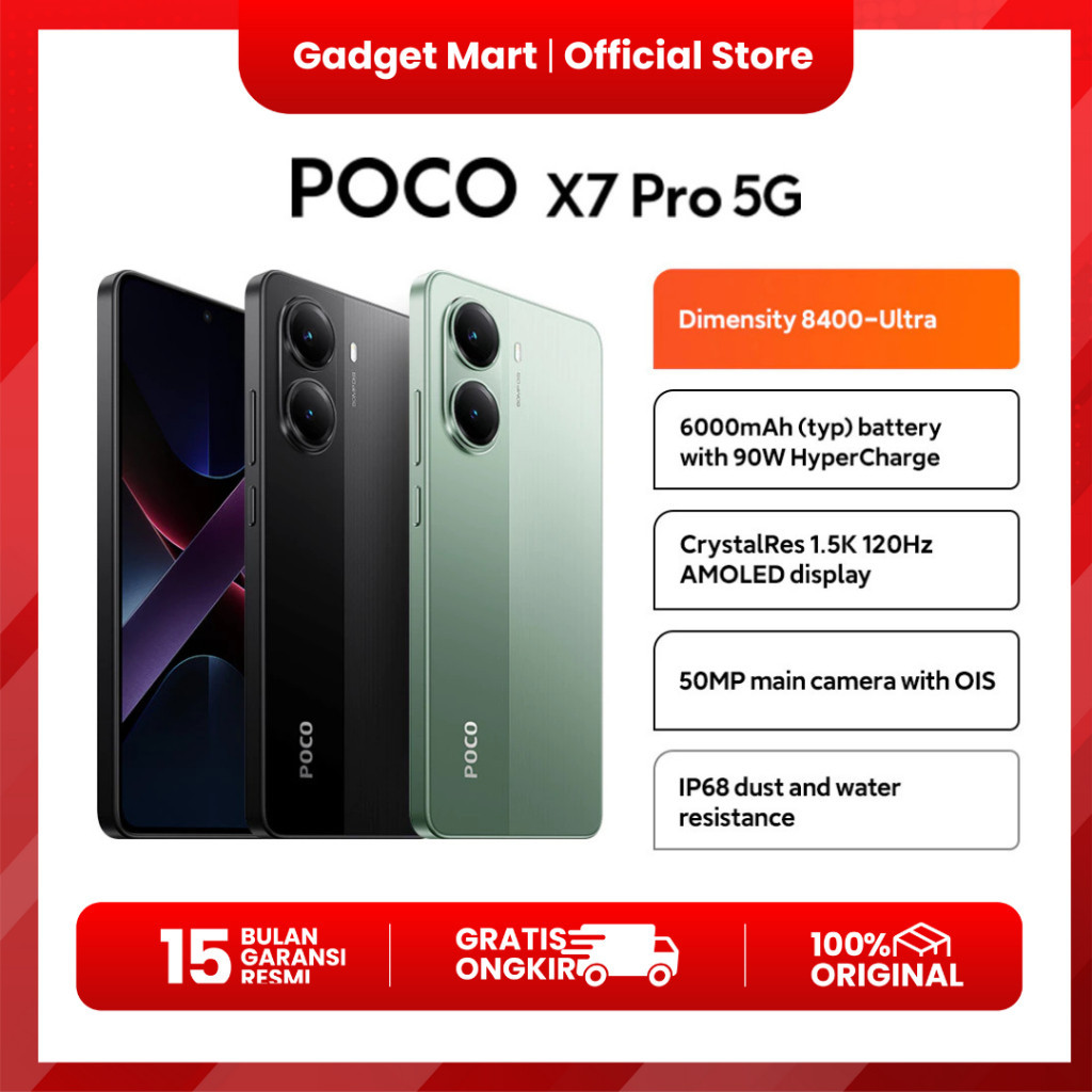 POCO X7 Pro 5G 12/512GB - Garansi Resmi