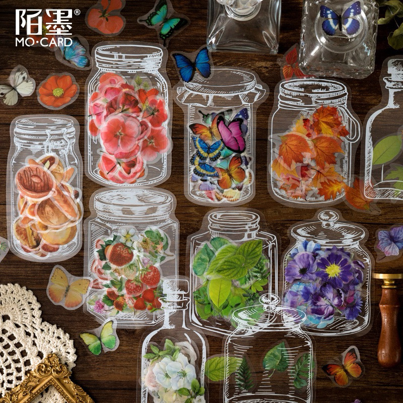 Journamm.id Tas stiker Momo PET semuanya ada di seri botol stiker dekoratif diy bahan akun tangan va