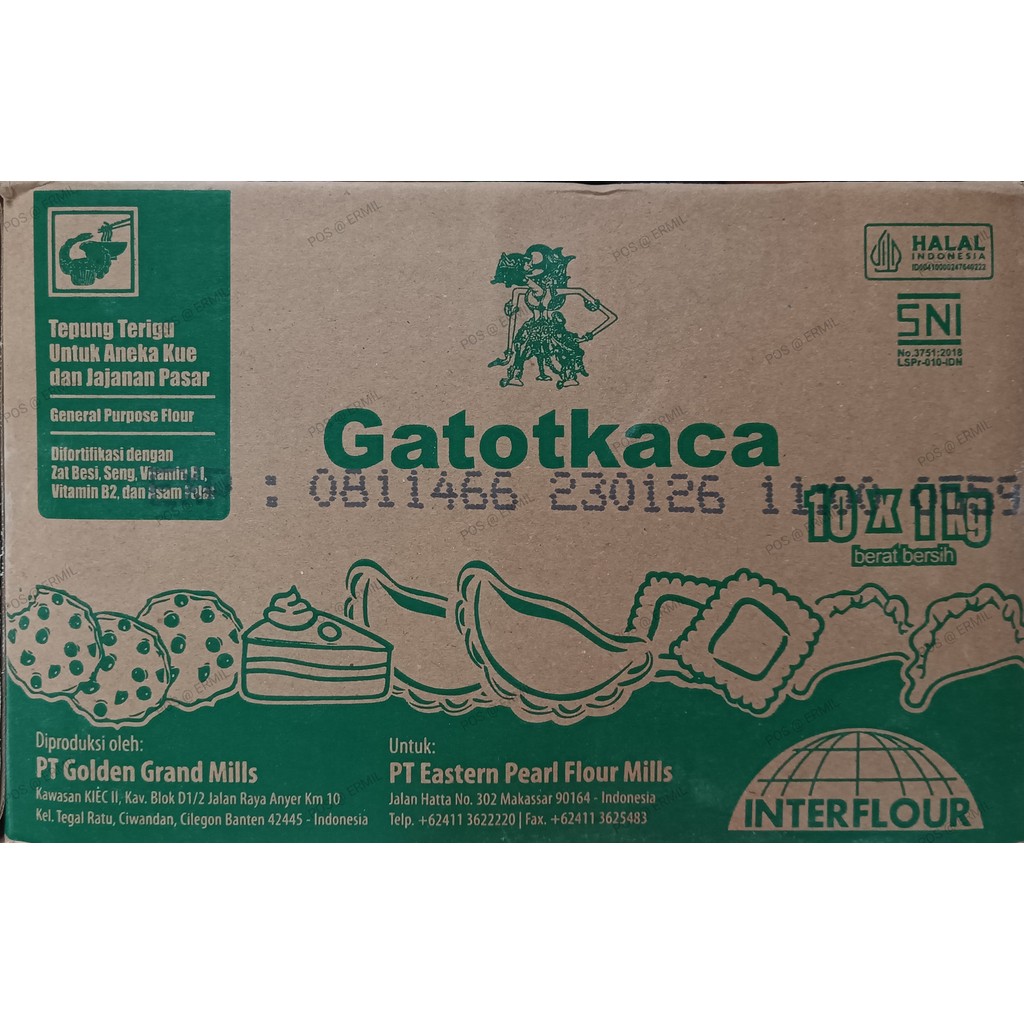 

Terigu Gatot Kaca 1 Dus (10 x 1 KG)
