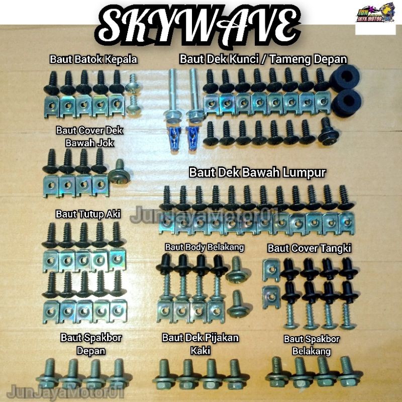 Baut Lengkap Full Set Body Bodi Suzuki Skywave