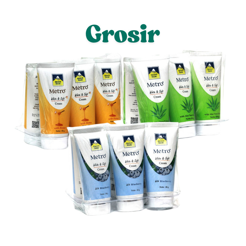 Lusinan Metro White & Soft Cream Grosir Metro Snow White and Soft Cream Kemasan Tube 60 gram