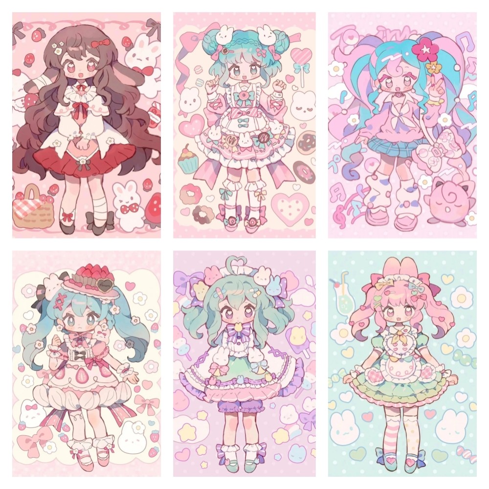 

Full Rhinestone Diamond Painting Kawaii Girl Cartoon Cute Home Decor Gift Diamond Mosaic Handmade Embroidery Cross Stitch Kits