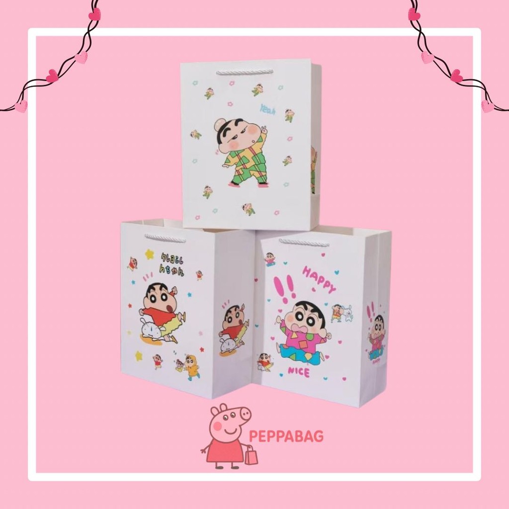 

Paper Bag Gift Cute / Paperbag Hadiah Motif Sanrio Kuromi Melody Cinnamonroll Shincan Lotso - ES0452