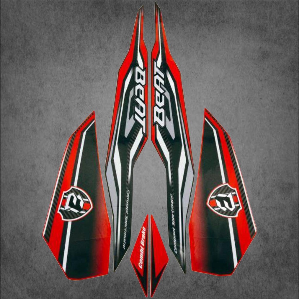 Striping Beat 2019 Hitam Merah Iss