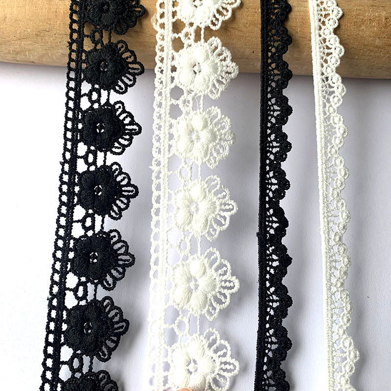 

4m/157in Each pack white black lace trims handmade DIY Crafts Dress curtain flower sewing accessory Wedding Gifts Decorations