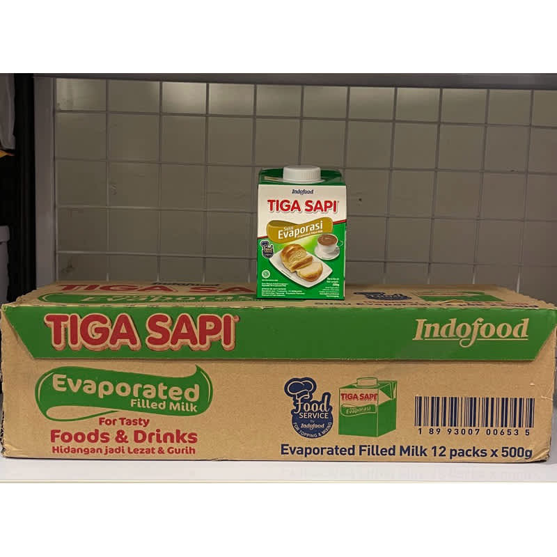 

(KARTONAN) TIGA SAPI SUSU EVAPORASI 500ML