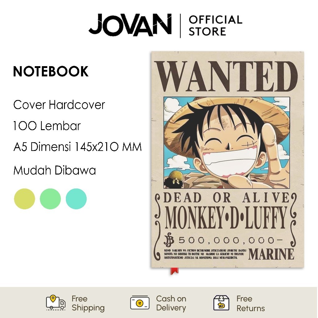 

Notebook Hardcover Custom Luffy Wanted Poster One Piece Buku Tulis Catatan Note Agenda Planner Jurnal Diary Notebook Anime