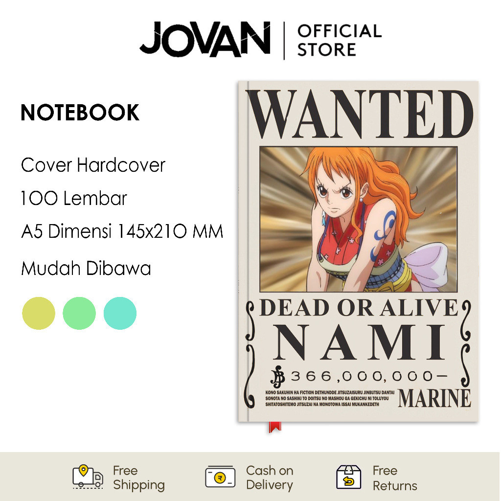 

Notebook Hardcover Custom One Piece Bounty Nami Buku Tulis Catatan Note Agenda Planner Jurnal Diary Notebook Anime
