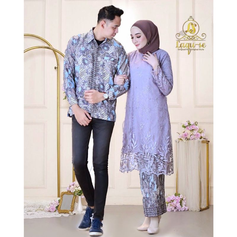 [ PROMO ]Couple Kebaya Tunik Tulle Modern / Kebaya Couple / Kebaya Modern / Baju Kebaya Modern / Keb