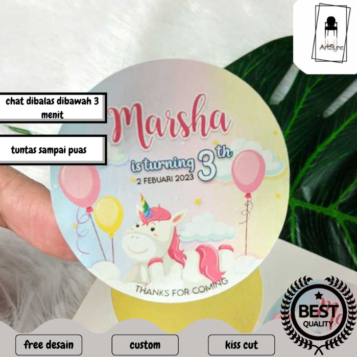 

Syncart Sticker Bulat Ulang Tahun Anak Stiker Ultah Free Design Template Birthday Bahan Chromo