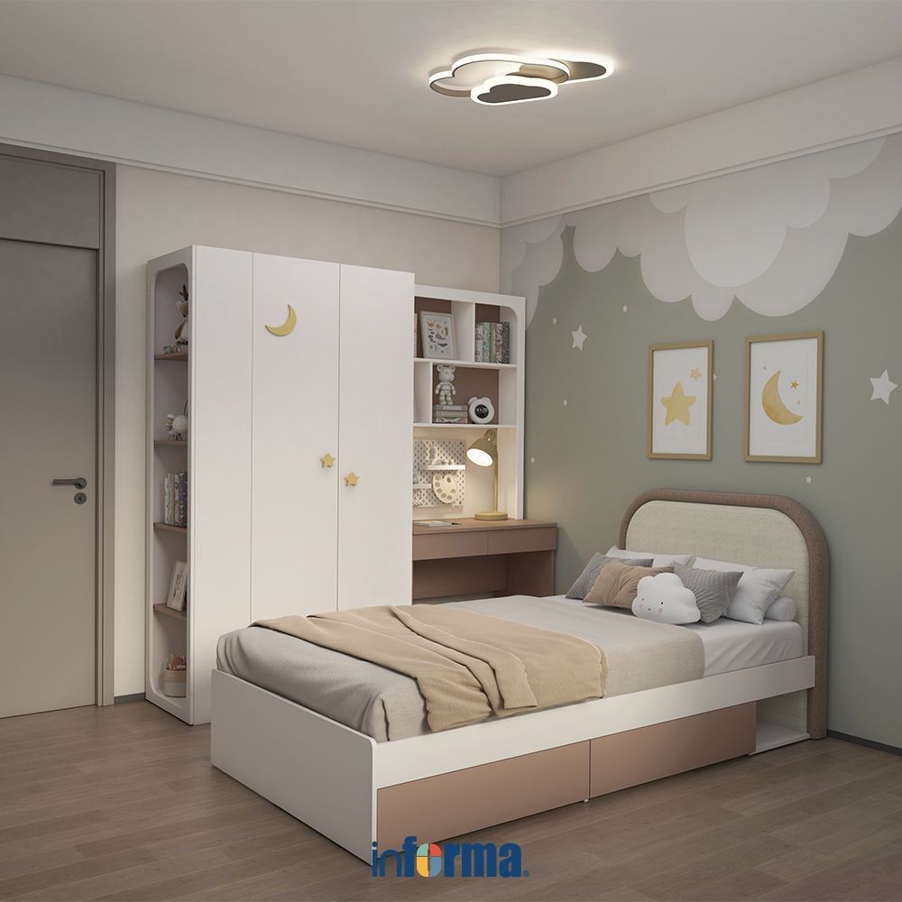 Informa 100X200 cm Iora Set Kamar Tidur Dengan Kasur - Cokelat Set Bedroom Furniture Kamar Tidur Set