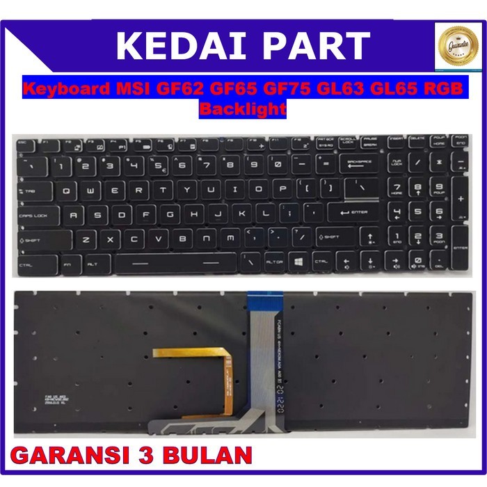 Keyboard MSI GF62 GP75 GT72 GE72VR GL75 GE63 GE62 RGB Backlight
