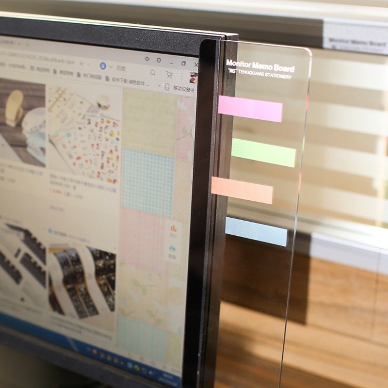 

1PC Plastic Monitor Message Memo Board for Sticky Notes Tabs Phones Computer PC Bordes Bord Notice Board