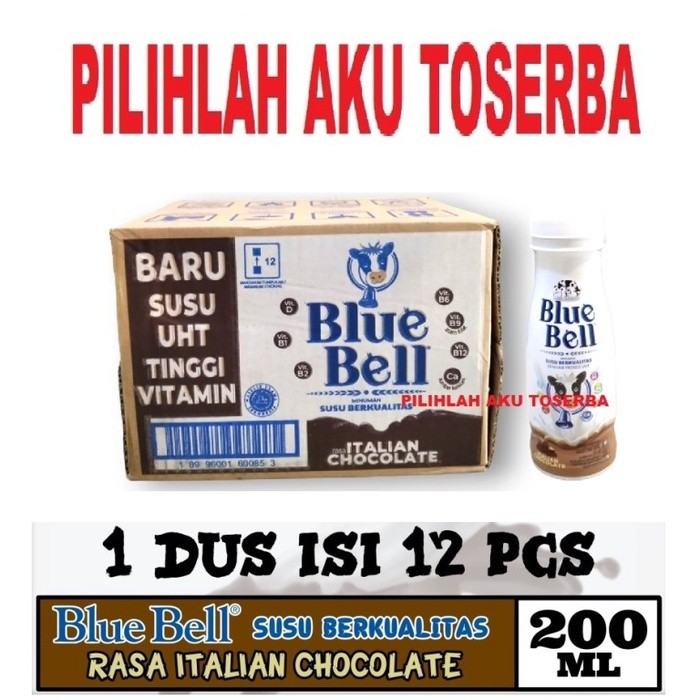 

BLUE BELL Susu Italian Chocolate Botol 200 ml - ( HARGA 1 DUS ISI 12 )