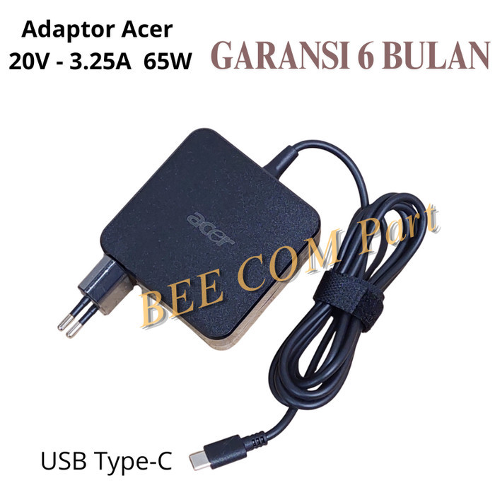 Charger Adaptor 65W For Acer Aspire 5 Spin 14 A5SP14 A5SP14-51MTN 20V 3.25A Type-C -BEE