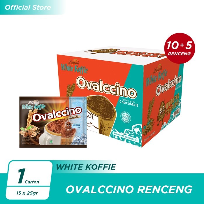 

Kopi Luwak White Koffie Ovalcino Renceng 15x25gr - 10 Pcs [Carton]