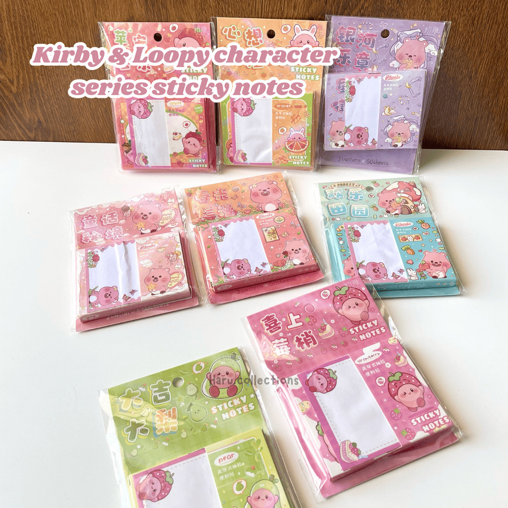 

[HARU] Kirby & Loopy Character Series Sticky Notes Memopad Notepaper Kertas Memo