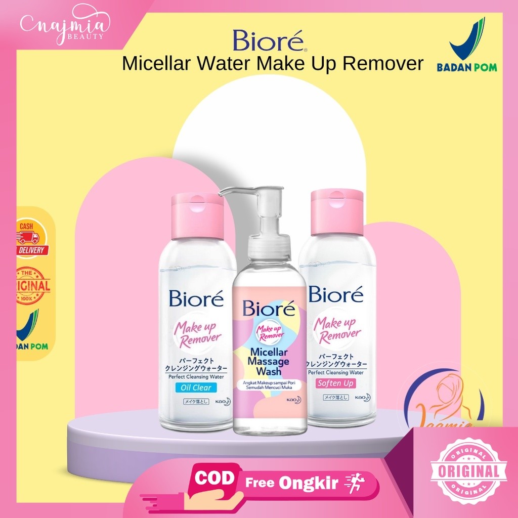 Biore Micellar Water Make Up Remover Oil Clear Soften Up Massage Wash Oil 90Ml