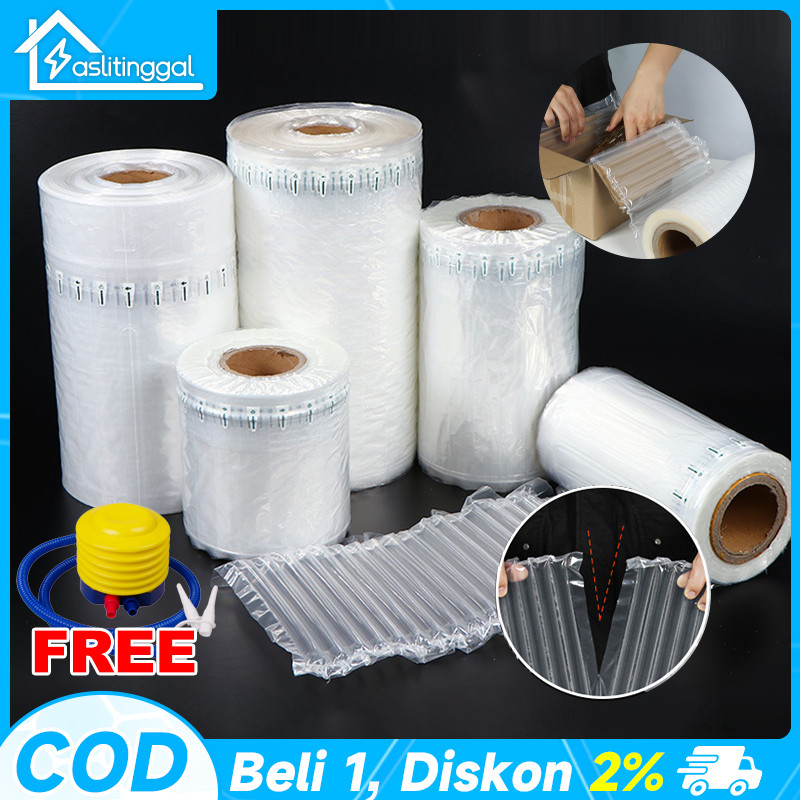 

【FREE P,OMPA】Inflatable Air Bubble Cushion Wrap 50m Tinggi Super Tebal / Kolom gelembung, tahan tekanan super, kemasan lebih aman