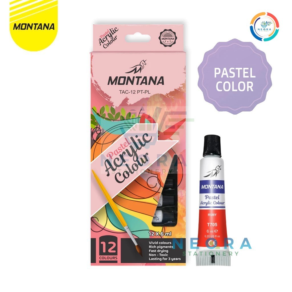 

Montana Cat Akrilik/ Acrylic Color 12 Warna 12 Pastel TAC-12-PT-PL
