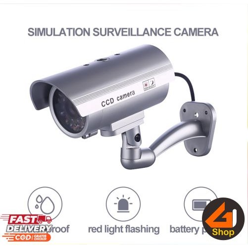 Kamera CCTV Palsu Fake Surveillance Camera Dummy Indoor Outdoor Kamera Palsu Mainan dengan LED