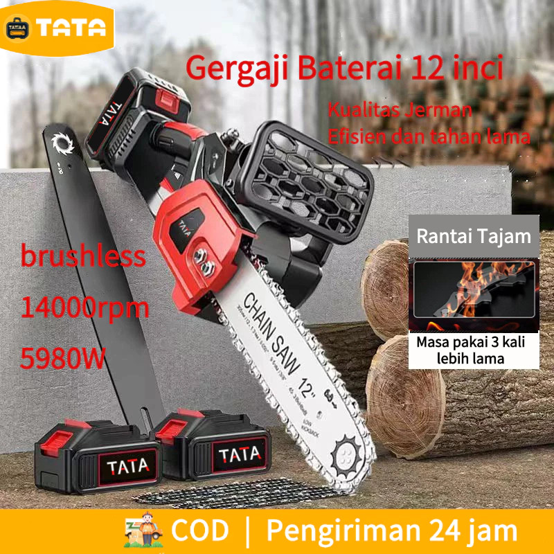 MODEL MAKITA CHAINSAW CORDLESS TATA【COD】gergaji portabel chainsaw 12 inch gergaji tangan baterai lit