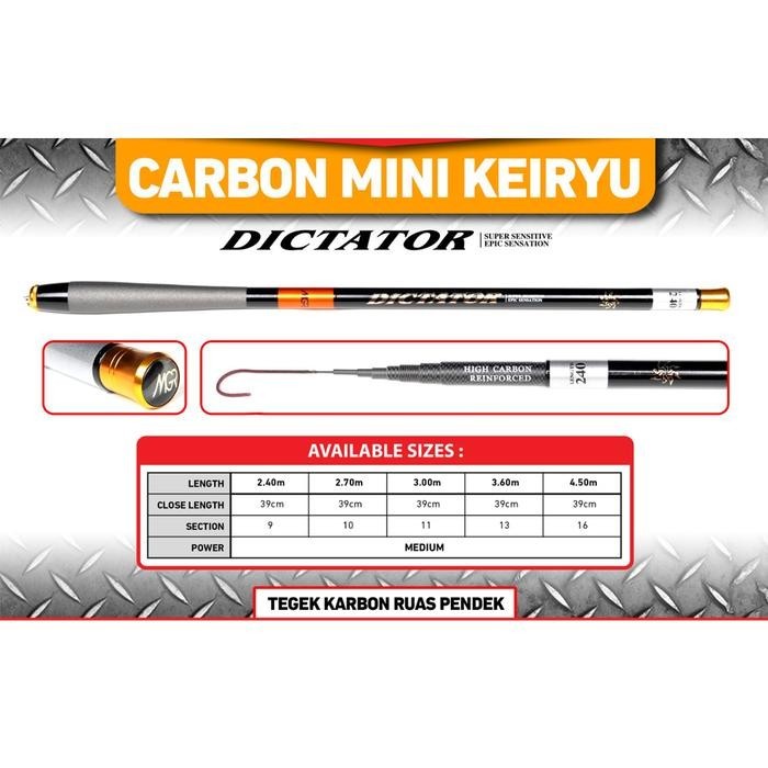 Joran Tegek Maguro DICTATOR | RUMBLE | WANDERLUST | Tegek Ruas Pendek | Carbon - Dictator, 180