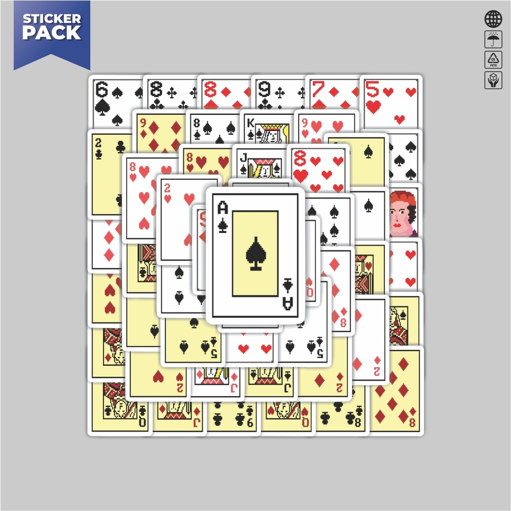 

[100PCS]Stiker Pack Stiker Kartu Poker V13 Aesthetic Vinyl Anti Air Dekorasi Sticker Laptop Buku Journal Koper Helm Casing HP Gitar Helm Skateboard
