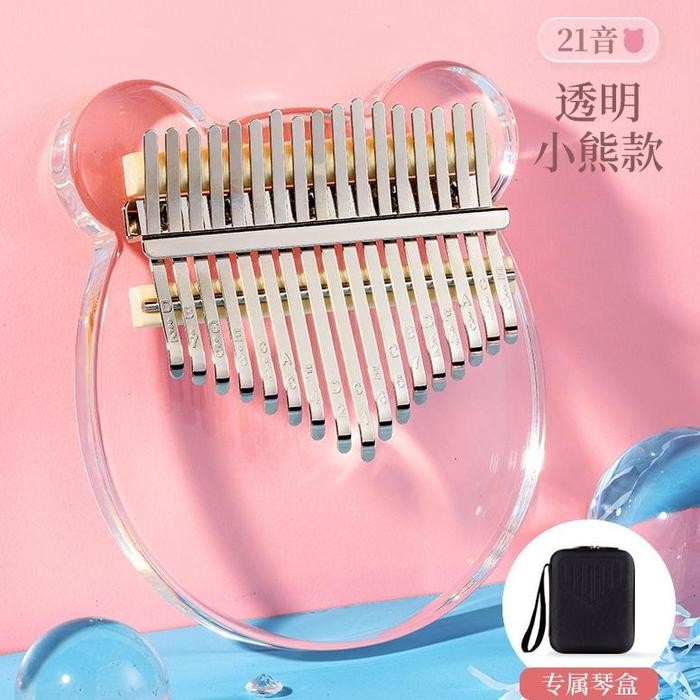 Alat Musik Kalimba 21keys Acrylic BONUS Tas / Kalimba17 Keys untuk pemula Piano jari, Kecapi jari Ka