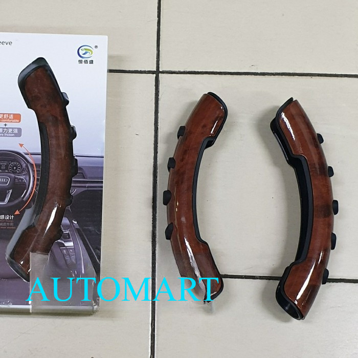 4D Cover Sarung Pelindung Stir Mobil Wood Coklat Anti Slip