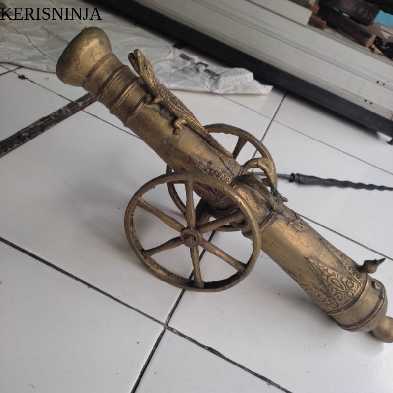 Miniatur Meriam VOC Bahan Full Kuningan Padat Antik Unik Ukuran 50 Cm Langka Istimewa NJ15