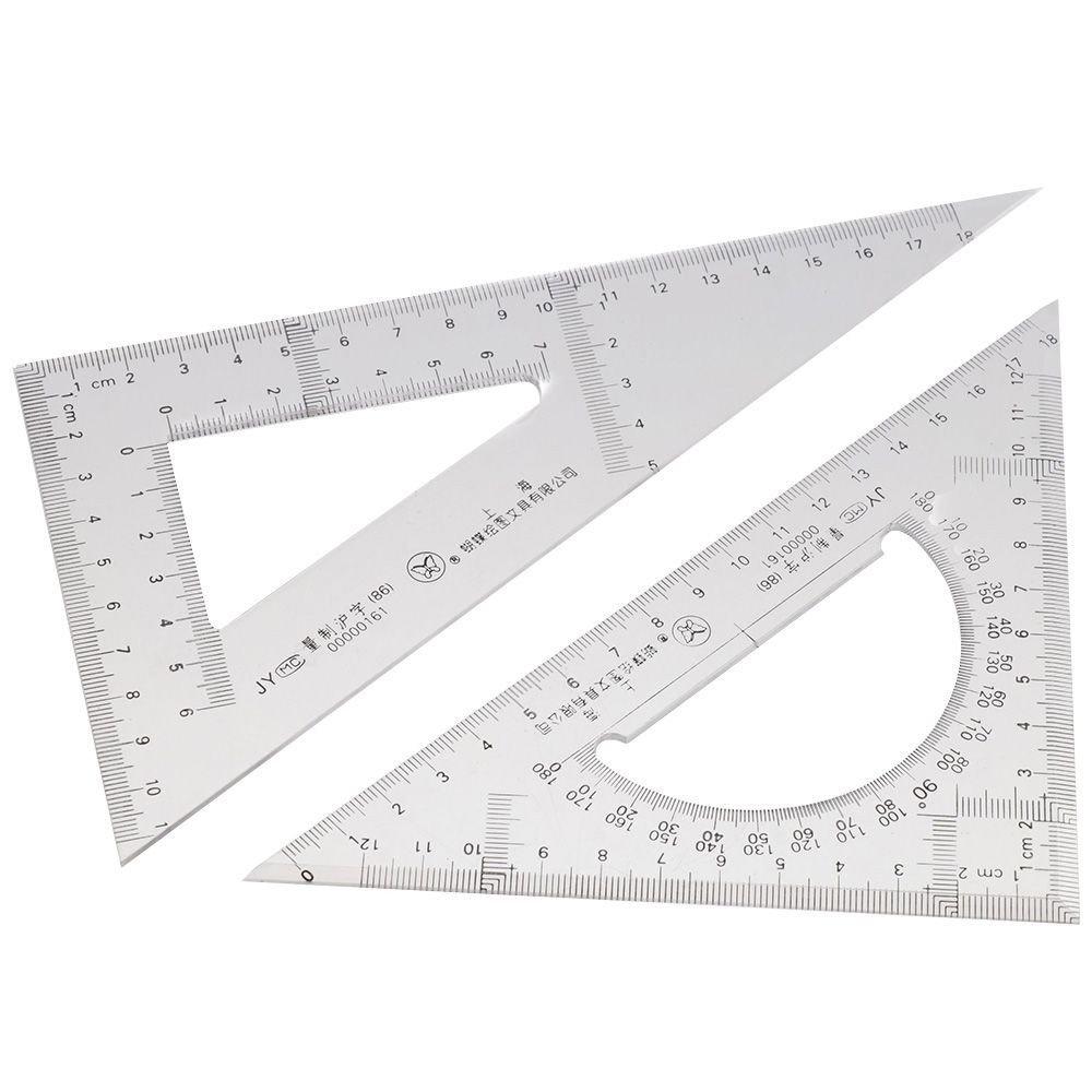 

2 Pack Acrylic Plastic Ruler Drawing Transparent 45/90 Degree Measuring Tool 30/60 Degree Ruler Office
