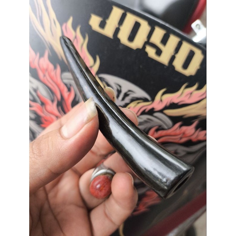 PIPA ONCE UNIK KAYU FOSIL AKAR BAHAR HITAM TEBAL