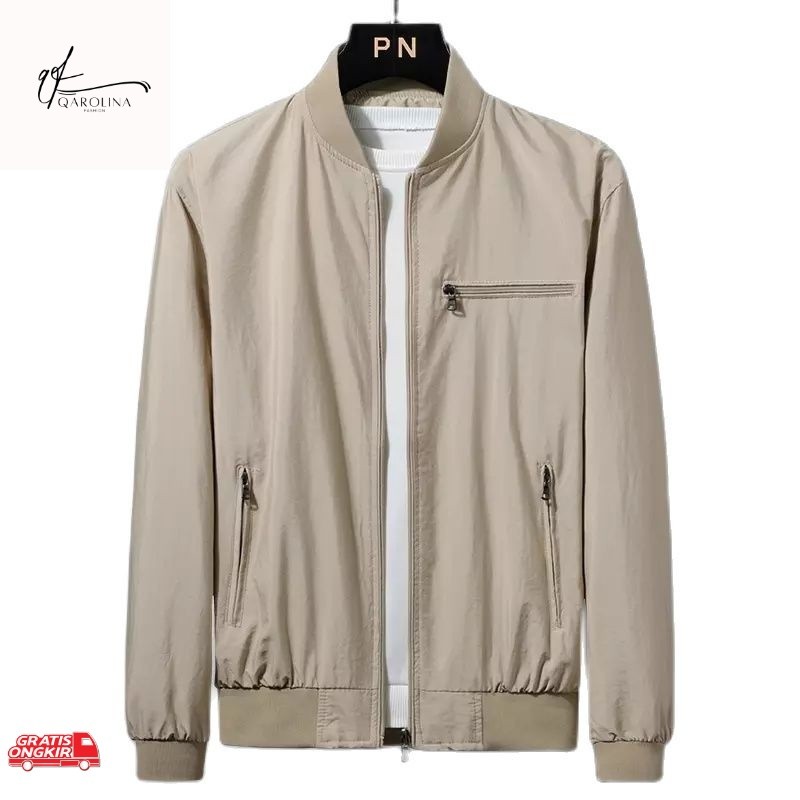 Baju Pria Terkini / JAKET PRIA MINIMALIS / JAKET BOMBER KASUAL / JAKET PRIA KEREN BAHAN KATUN