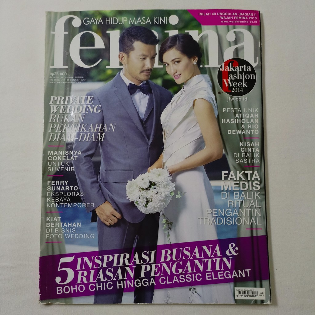 Majalah Femina Cover Atiqah Hasiholan & Rio Dewanto Tahun 2013