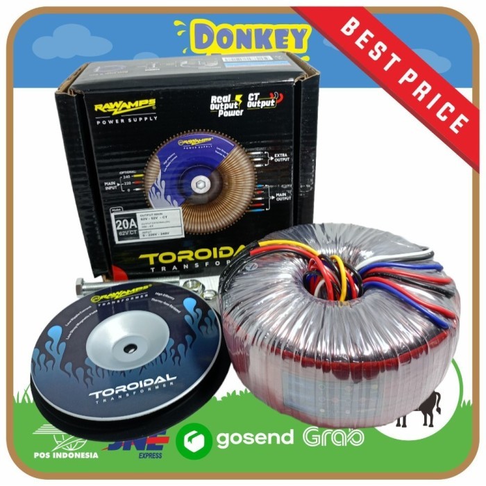 SD99 TRAFO TOROID 20A 55-65V CT TRAVO TOROID RAWAMPS ORIGINAL