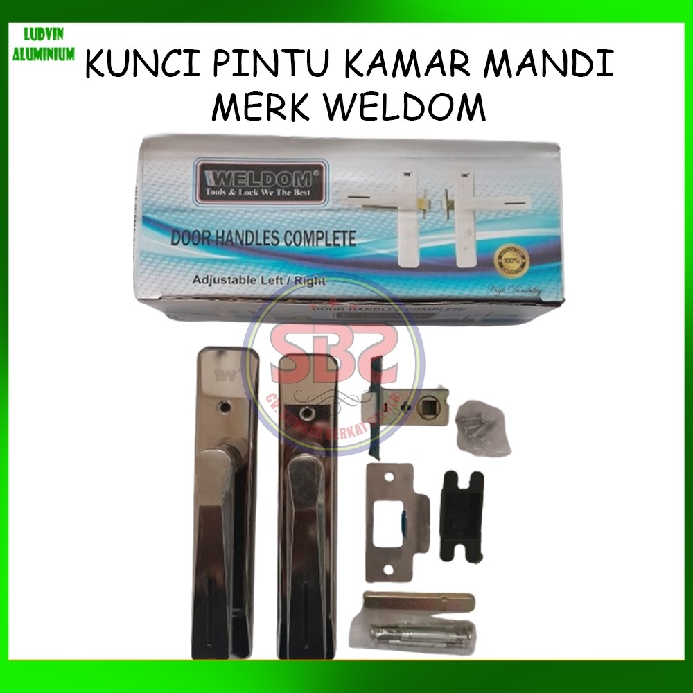 WELDOM KUNCI PINTU WC / KAMAR MANDI - HANDLE GAGANG KUNCI PINTU KAMAR MANDI TOILET WELDOM - CHROME